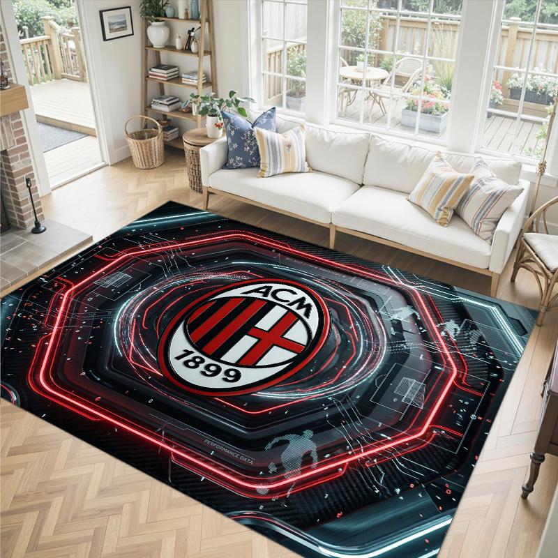 Дизайн AC Milan Кристальный Велюровый Ковер Уютный Не?Нескользящий ковер с принтом для спальни, гостиной, прихожей