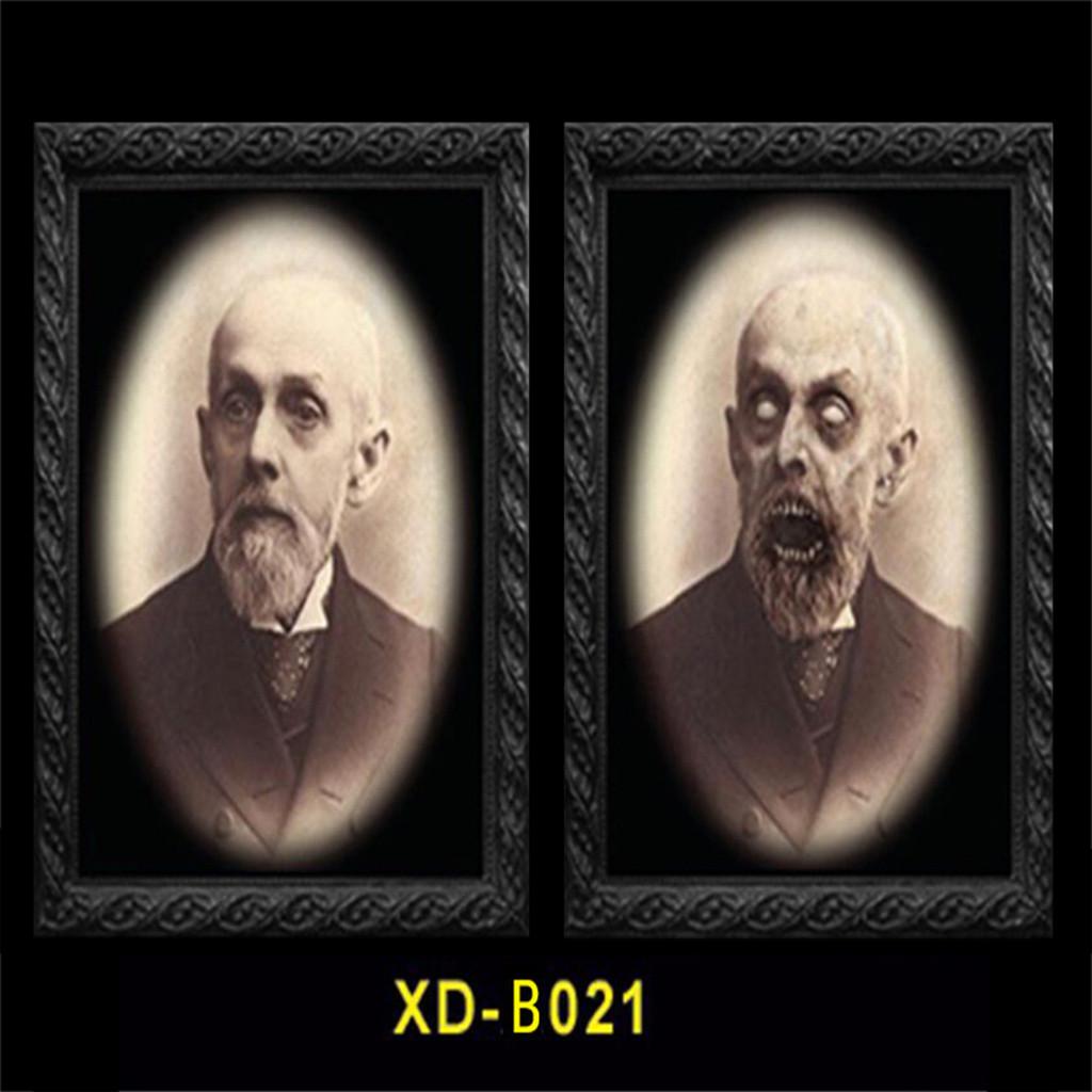 Рамка для изображения ужасов Двояковыпуклая 3D Изменение лица Страшные портреты Призраки Жуткий