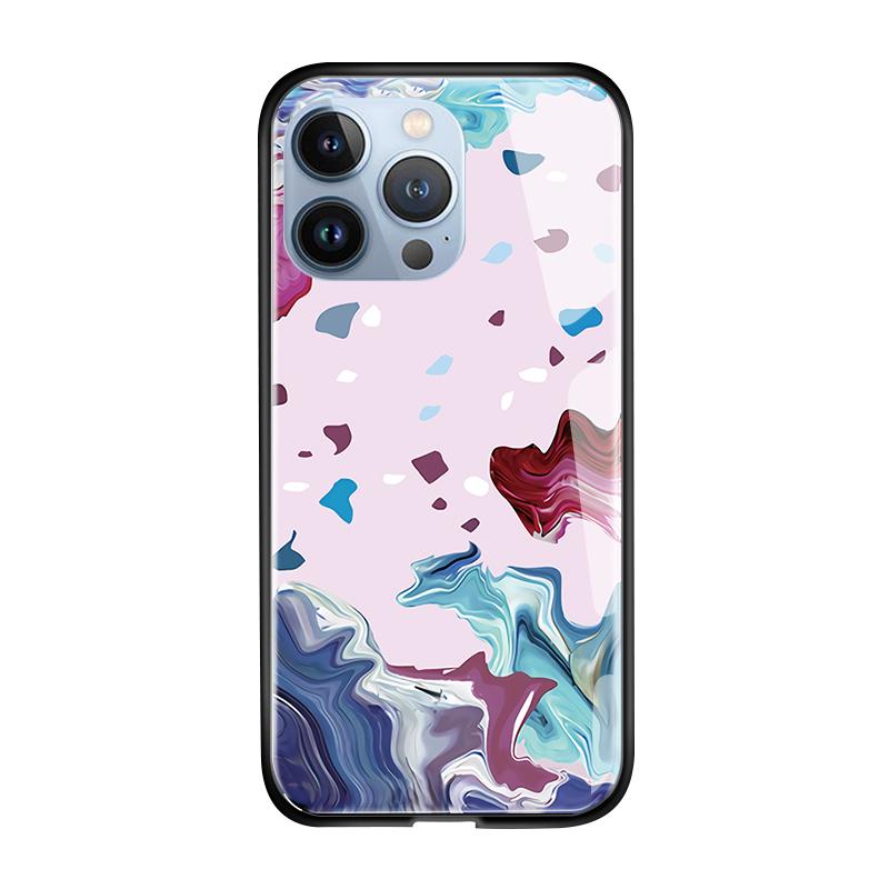 Чехол для телефона из закаленного стекла для iPhone 11 12 13 14 15 16 17 Redmi 10 12 14C Note10 Note14 Xiaomi 11Lite PocoC75 Мягкий край Ударопрочный Гладкий чехол