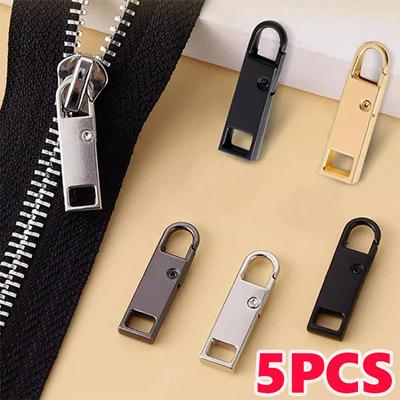 5 шт. Металлическая застежка-молния, сменный фиксатор для мгновенного ремонта, головка-пулер для застежки-молнии для одежды, сумок, самодельные швейные застежки-молнии