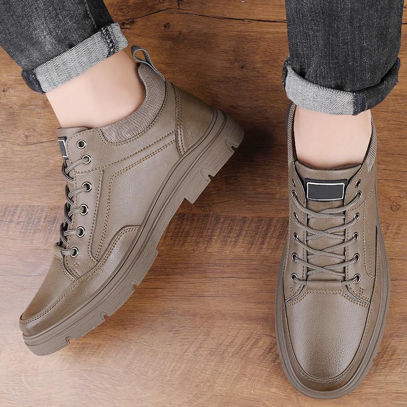 Высококачественные походные ботинки для активного отдыха, мужские ботинки, зимние ботинки, мужские повседневные ботинки на шнуровке с низким верхом, из натуральной кожи, мужские кроссовки