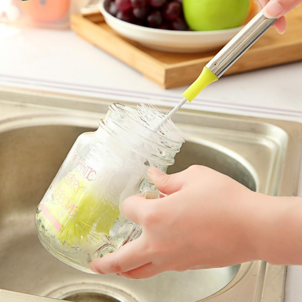 Stainless Steel Bottle Brush Flexible Bendable Tube Cup Nylon Cleaning Hair Brushes