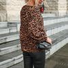 Женский пуловер с длинным рукавом из шифона с леопардовым принтом, весна 2025