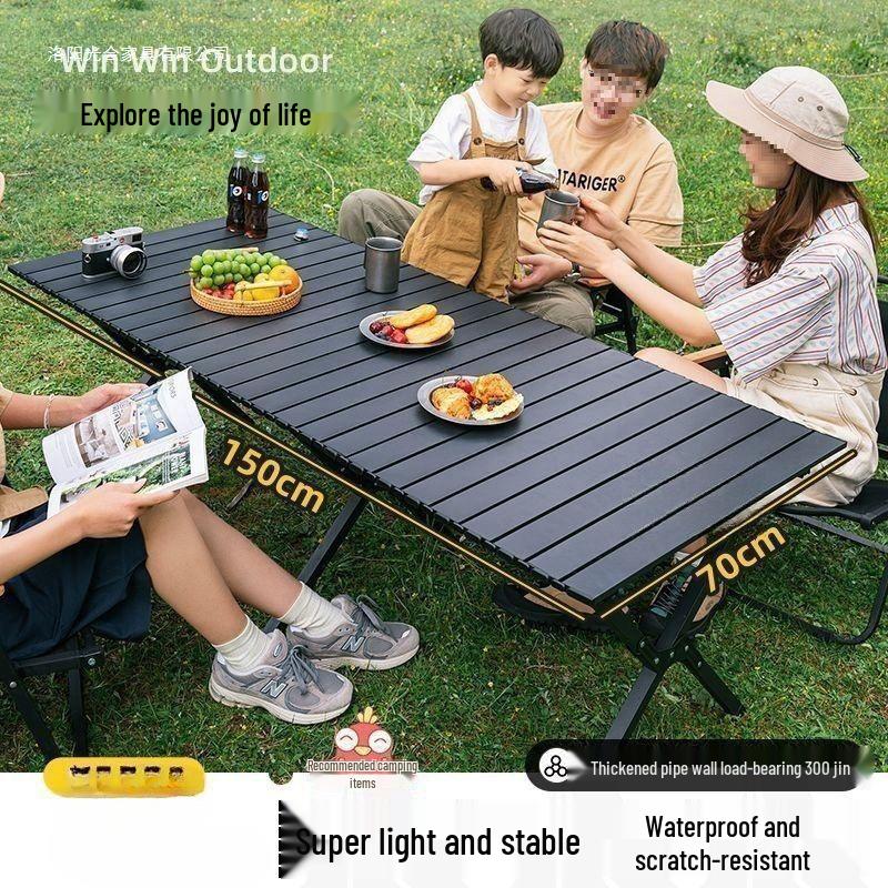 Портативный складной туристический стол и набор стульев-луна с сворачивающимся столом