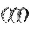 Simple Checkered Hairband Makeup Washing Solid Hair High Forehead Headband  Versatile Commute Hair Accessory for Women