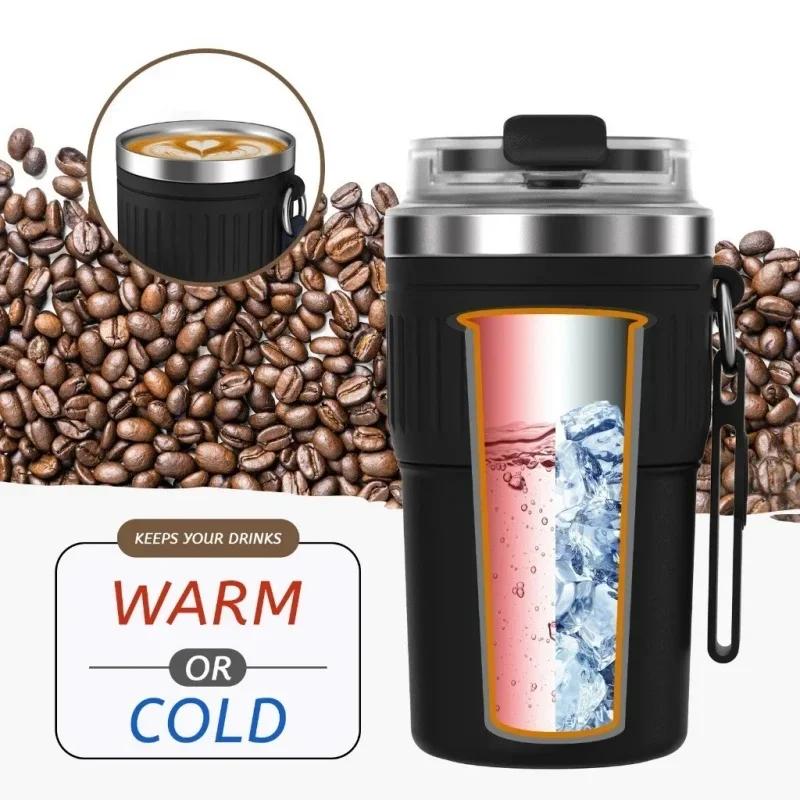 400ML Stainless Steel Coffee Cup Portable Car Thermos Mug for Tea Keep Cold Leak_Proof Insulated Cups Outdoor Travel Drinkware