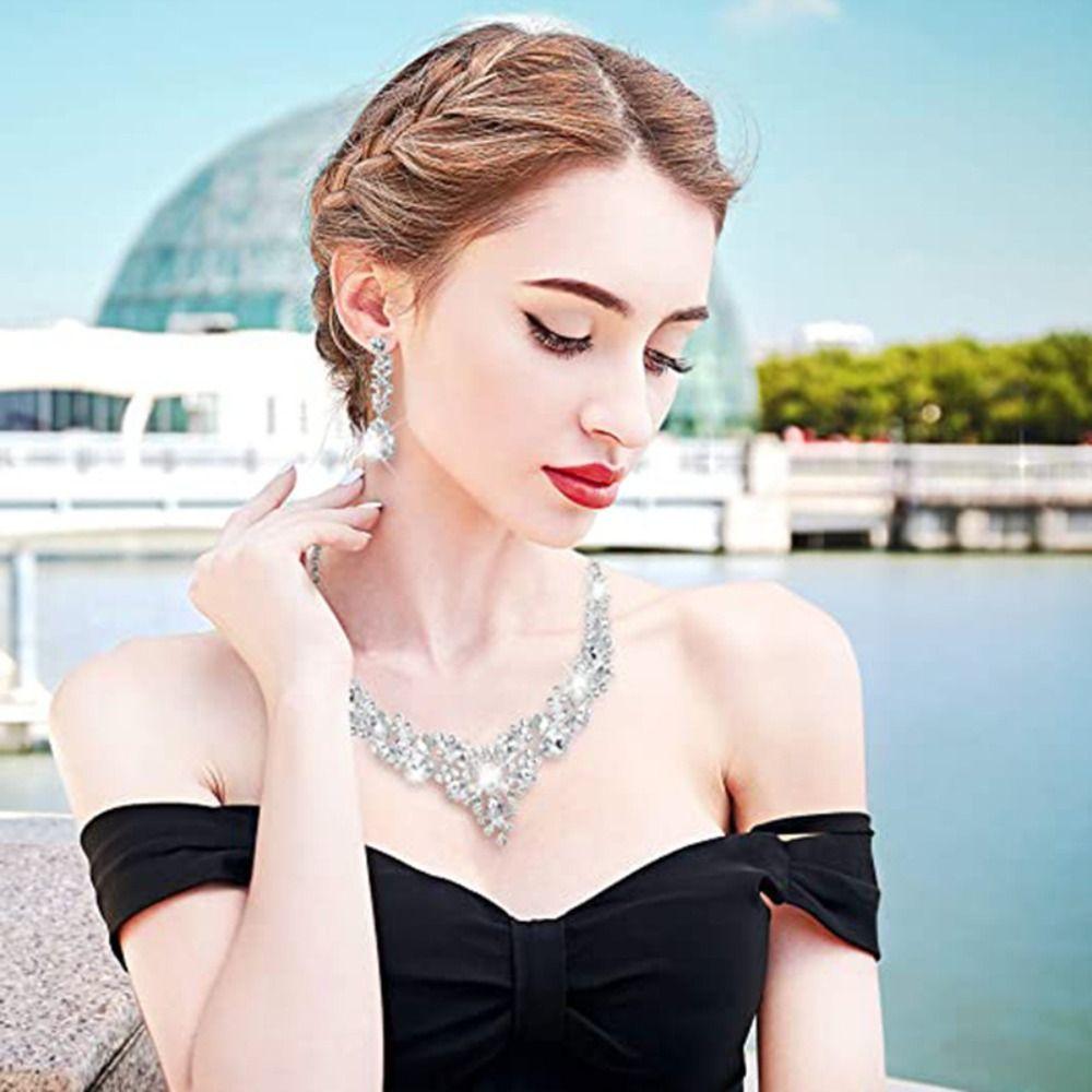 Jewelry Accessories Wedding Jewelry Set Women Necklace Necklace Ear Studs Set Korean Style Earrings
