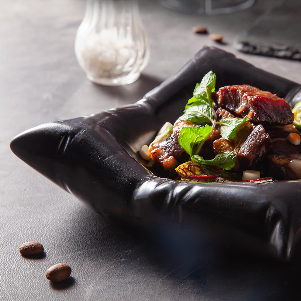 Креативная тарелка в форме подушки для ресторана, нестандартный квадратный поднос, обеденные тарелки, 6/8 дюймов, керамическая фарфоровая посуда, украшение для дома