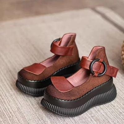 Модные туфлиТолстая подошва Маффин Увеличить Круглая Голова Мода Все Удобные Нескользящие Дышащие Спортивные Износостойкие Каблуки Женщины