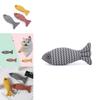 Прочная и устойчивая к укусам игрушка для кошек Полосатая льняная волнистая рыба с кошачьей мятой
