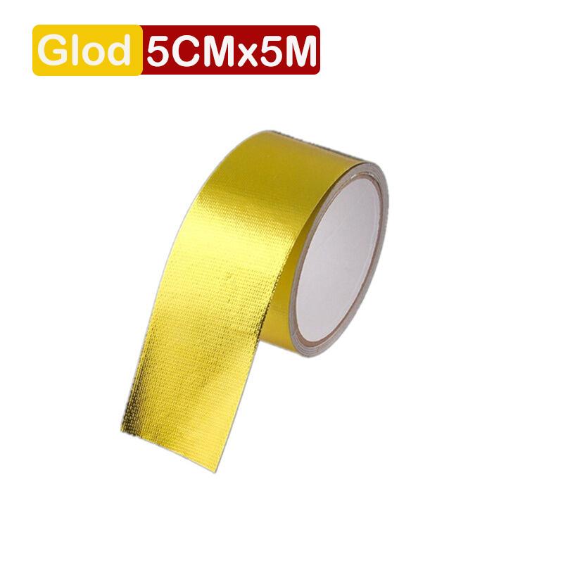 5M Roll Fiberglass Heat Shield Self Adhesive Exhaust Header Pipe Heat Wrap Tape Thermal Protection Exhaust Pipe Insulate