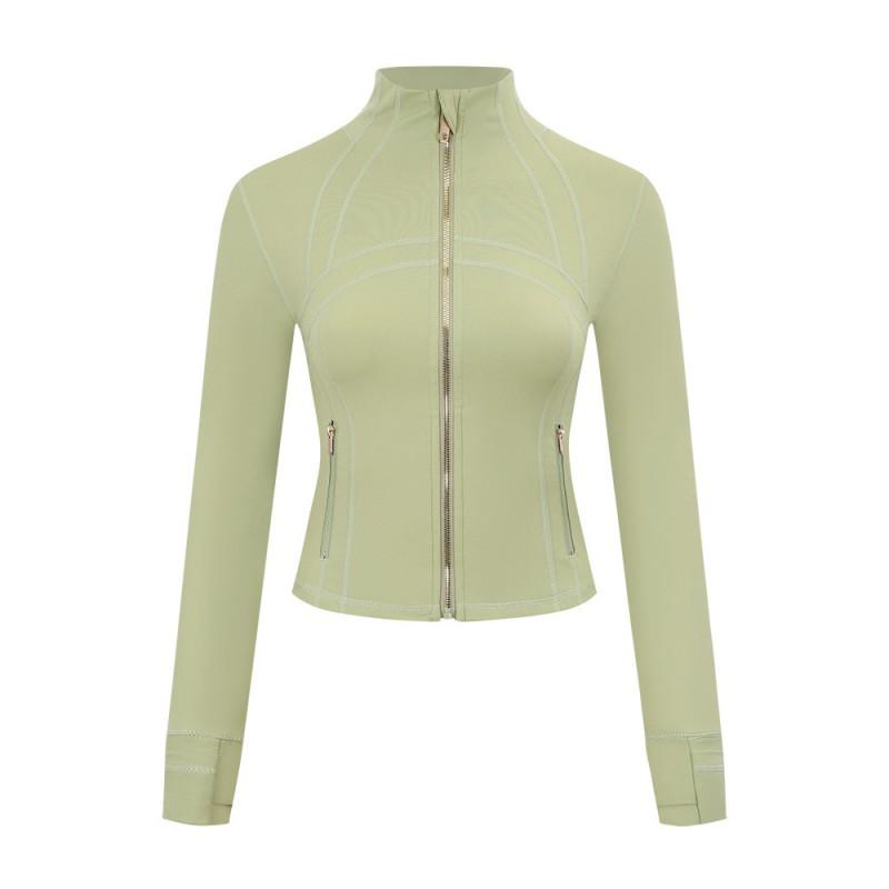LU Short Stand Collar Jacket Womens Yoga Fitness Breathable Slim Fit Activewear