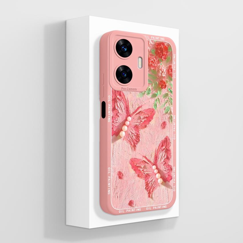 Красивые чехлы для телефона в форме сердца любви для Realme C55 C35 C25 C20 C15 C11 C21Y C25Y Мягкий жидкий силиконовый бампер Противоударный защитный чехол для Realme Casing