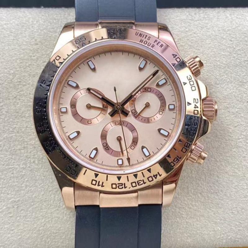 Мужские автоматические механические часы Rolex Daytona 40 мм, многофункциональные, с инкрустацией бриллиантами.