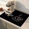 Коврик для сушки посуды для кофемашины - впитывающий полиэстеровый защитный коврик для столешницы с резиновой нескользящей термостойкой накладкой для декора кухонной столешницы