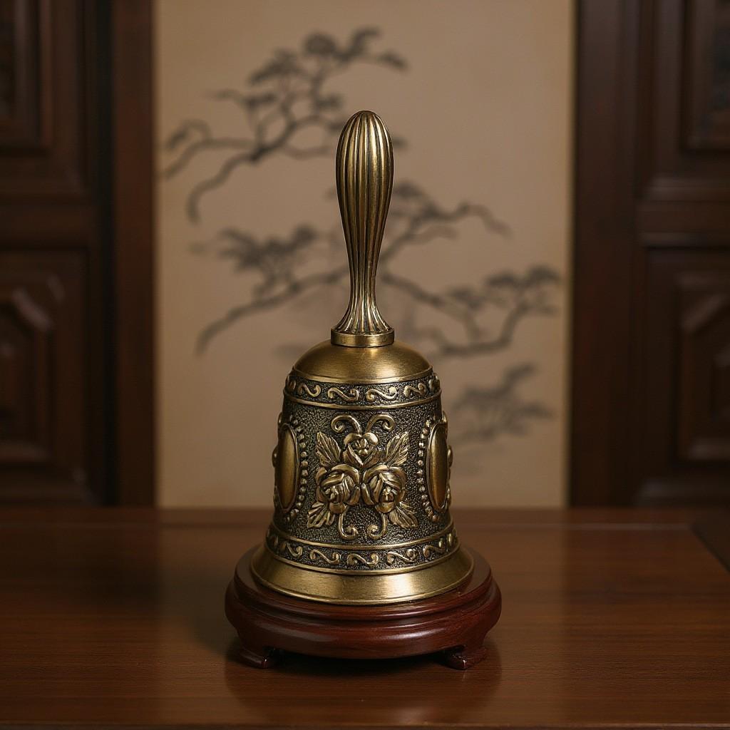 1 Pc Top Goods, Hand-ringing Bells, Retro Copper Bells, Serving Food, Lingdang Metal, Elderly Bells, Class Bells, Early Education Bells