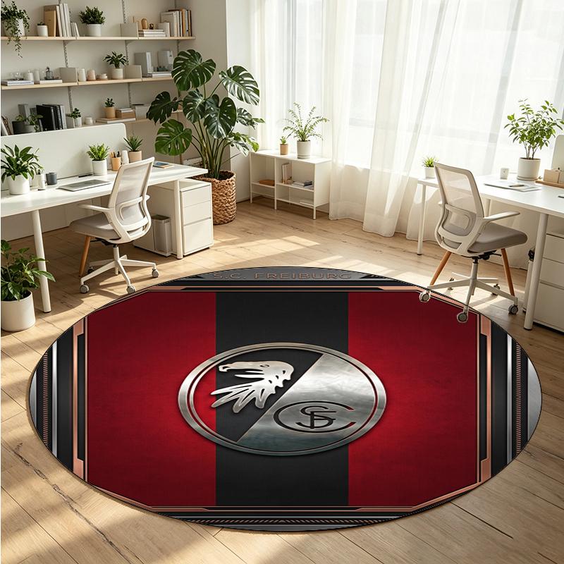 SC Freiburg FC Printed Round Crystal Velvet Rug Soft Non Slip Floor Carpet For Bedroom Holiday Gift
