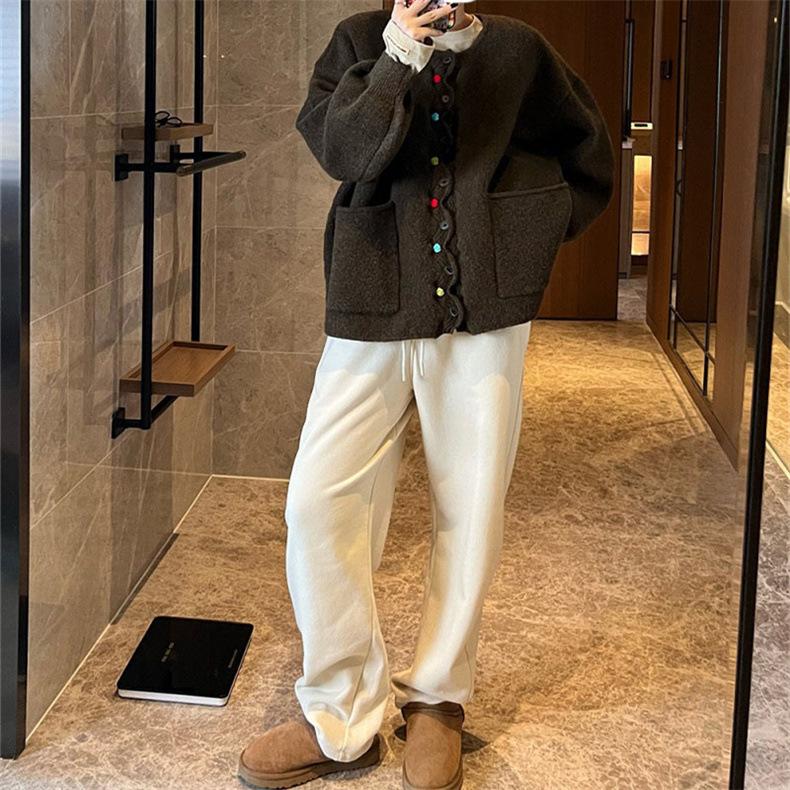 YYFS Женская мода больших размеров, повседневные однотонные свитера с круглым вырезом и осенне-зимним принтом с длинными рукавами