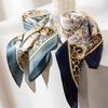 53*53CM 100% Mulberry Silk Square Scarf Oil Painting Luxury Scarves Sunscreen Shawl Neckerchief Gift