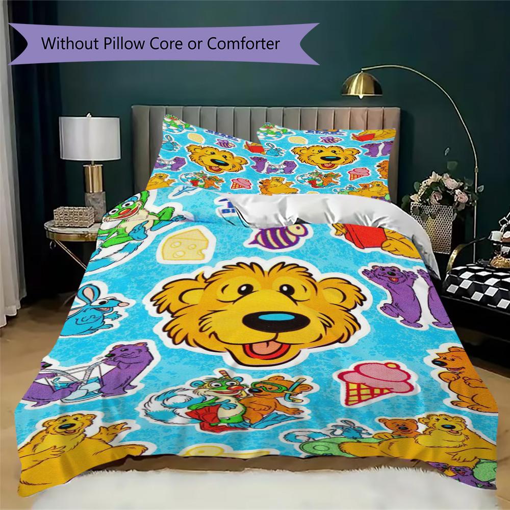Bear in the Big Blue House Pattern Bedding,Quilt Set Quilt Cover Pillowcase Home Birthday Gift (1*duvet cover+2*pillowcase,without core)SSJT0917192