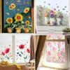 Flower Pattern Window Stickers Decorative Electrostatic Stickers Bedroom Living Room Window Films PVC Glass Sticker Wall Stickers