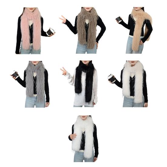 Women Scarf Solid Color Thickened Warm Winter Scarf Soft Touch Versatile Long Scarf Versatile Fashion Accessory