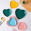Creative Color Heart 6/8 Inch Ceramic Plate Irregular Ceramic Baking Plate Dinner Salad Dessert Plates Tableware Cooking Dishes