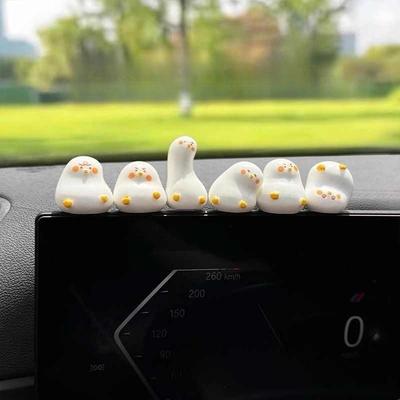3/6 шт. Украшение зеркала заднего вида автомобиля, украшение центральной консоли, маленькая милая кукла-утка, смоляная фигурка, аксессуары для интерьера автомобиля