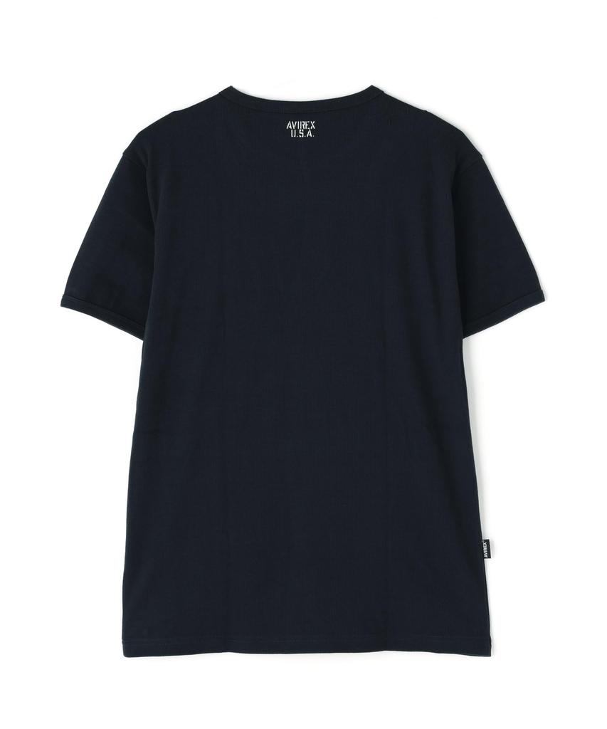 AVIREX DAILY RIB CREWNECK TEE 6143502 men's L size 086 royal