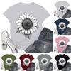 Women's Fashion Casual Printed Short Sleeve Round Neck Pullover Tops