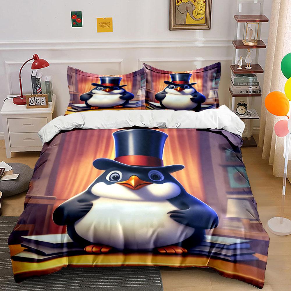 Penguin with top hat. Bedding sets Duvet cover sets Duvet covers Pillowcases(1*Duvet Cover 2*Pillowcases without duvet insert)
