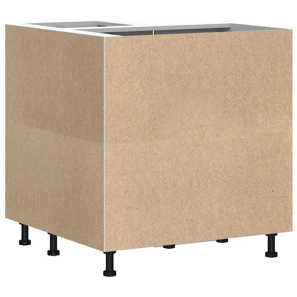 Lucca Corner Base Cabinet Brown Oak Effect Wood Based Material