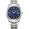 Waterproof Silver CB0261-53L Men's Light-Powered Eco-Drive Radio-Controlled Watch, Blue,