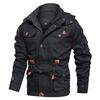Winter Casual Plus Velvet Thickened Men's Hooded Mid-Length Jacket, Large Size