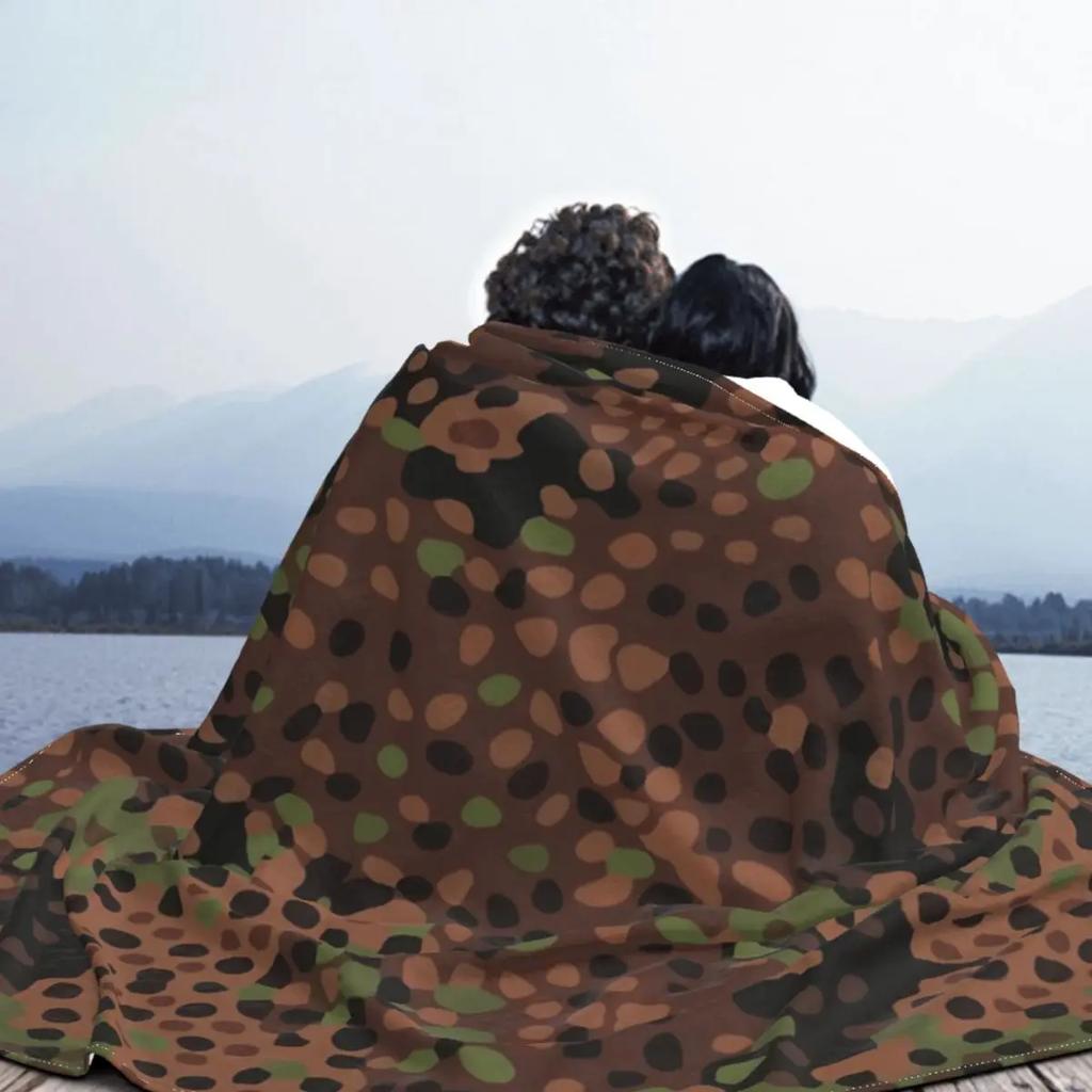 Немецкие камуфляжные одеяла Erbsenmuster из флиса с изображением животных и леопарда, легкое покрывало для спальни, дивана, покрывала