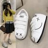 Velcro Big Head Bread Shoes Women's 2025 New Autumn Small Man Height Increase Platform Casual Sports Small White Board Shoes