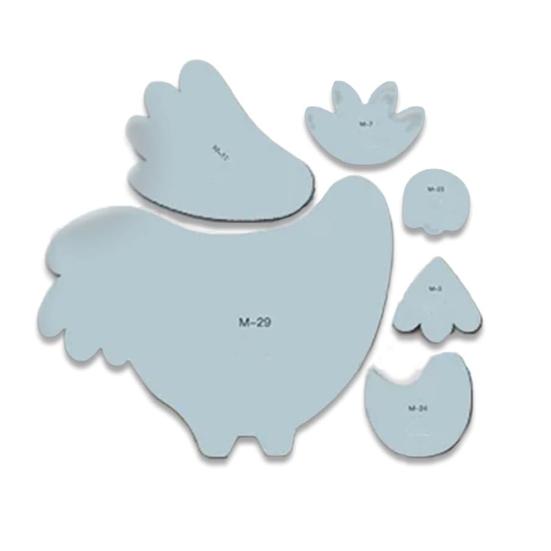 Шаблоны для лоскутного шитья в виде курицы, шаблоны для шитья из акрила в форме курицы, аксессуары для лоскутного шитья в виде курицы для любителей рукоделия, подарок