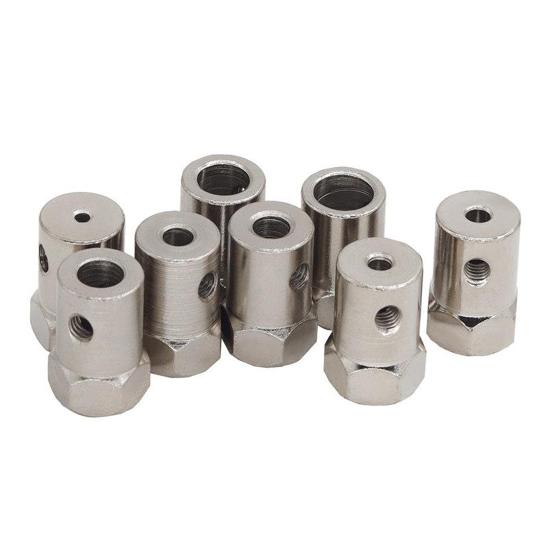 Hexagon Rigid Tire Connector Iron Coupling 2/3/3.17/4/5/6/7/8mm Silver Spindle Hex Adapter for RC Cars Connecting Parts