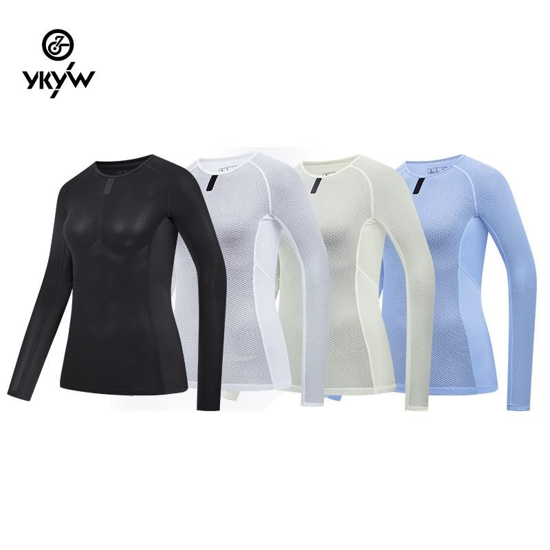 Womens Quick-Dry Cycling Base Layer Long Sleeve Top Breathable Moisture-Wicking Sport Shirt Bike Riding
