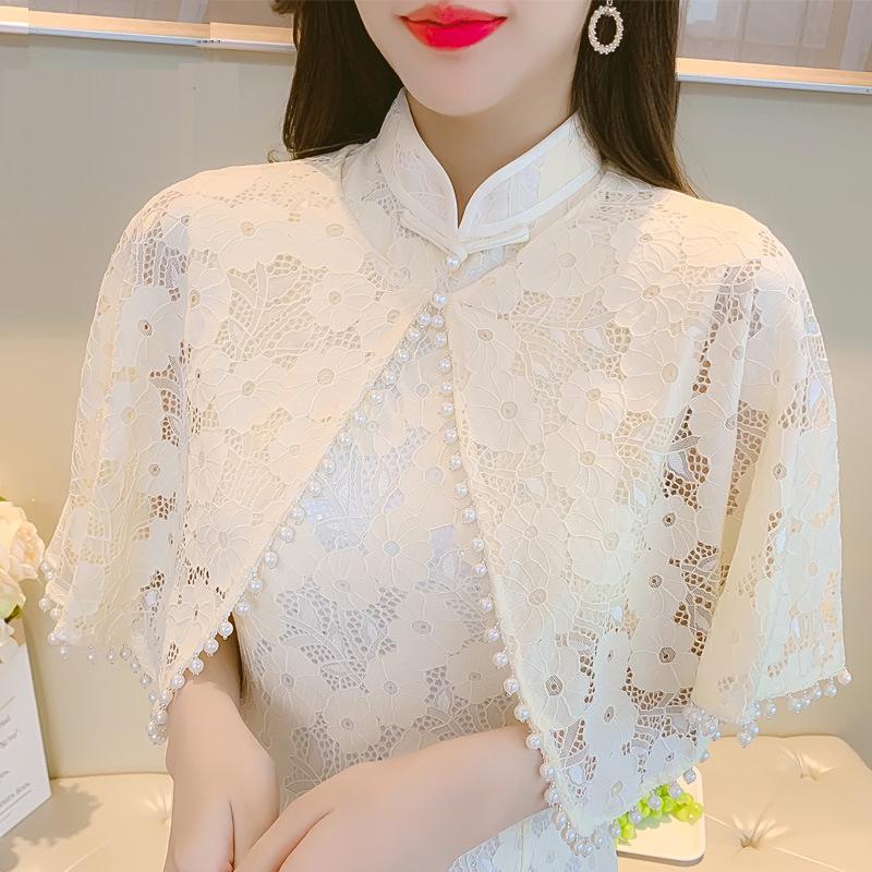 Женское вечернее платье чонсам шаль - Стильный кружевной кардиган для защиты от солнца