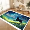 Cat Theme Crystal Velvet Floor Rug Personalized Custom Name Text Warm Carpet Home Decoration
