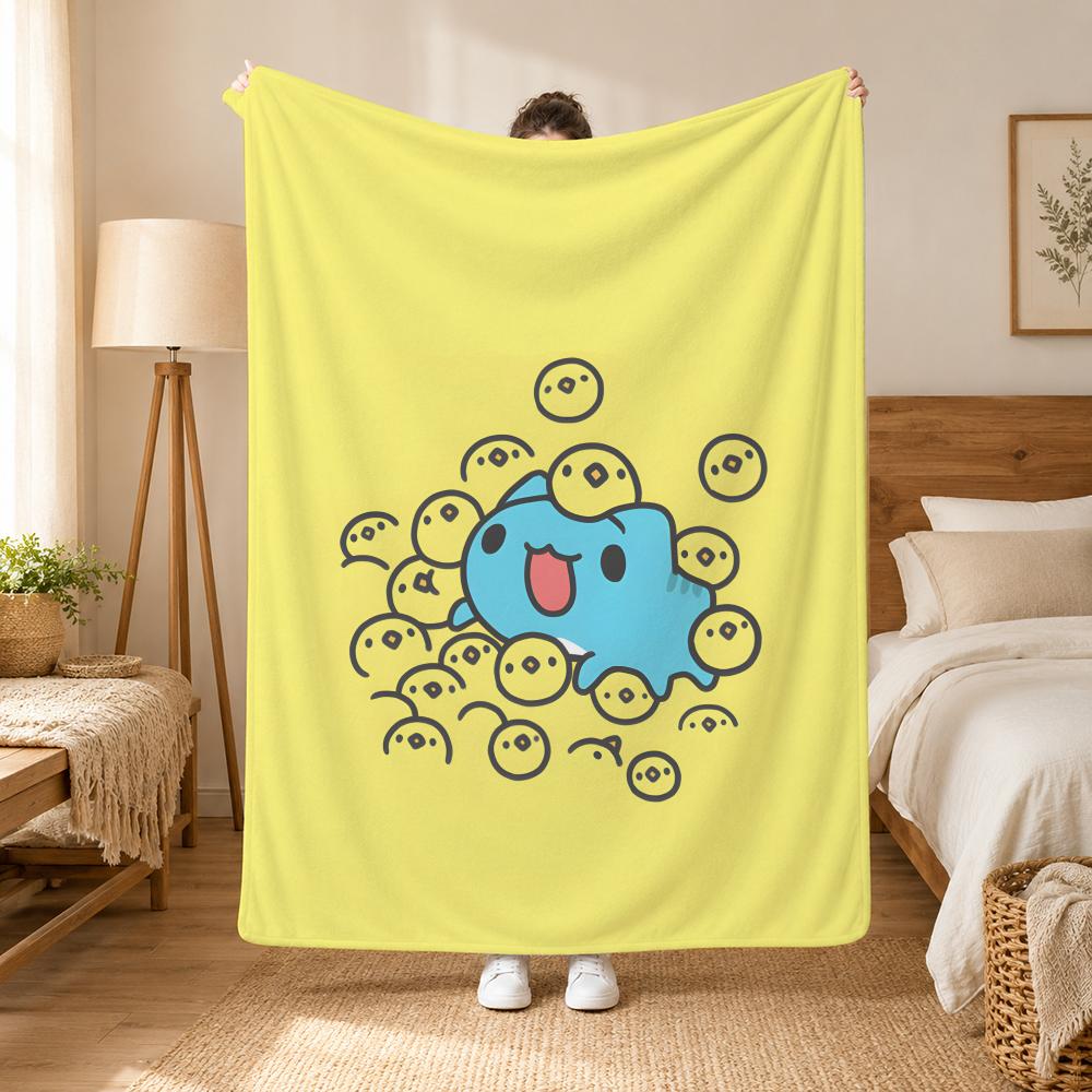 Bugcat Capoo Cartoon Character Throw 240g flannel blanket, suitable for sofas, beds, offices, exquisite gift blankets