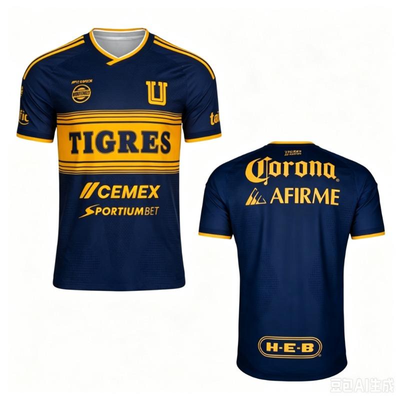 Сезон 2026 Tigres UANL Футбольная форма Мужская Летняя Новая 3D-печать Спортивная Футболка для Футбола Дышащая Быстросохнущая Семейная
