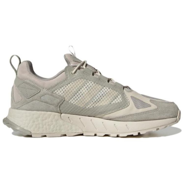 adidas Originals ZX 1K Boost 2.0 Классические спортивные тканевые кожаные нескользящие прочные низкие повседневные кроссовки для бега унисекс серые GY4165