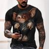 Мужская футболка унисекс с принтом животных, футболка с коротким рукавом и 3D-принтом на Хэллоуин, рубашка с круглым вырезом, повседневная, для больших и высоких, повседневная, праздничная, летняя одежда