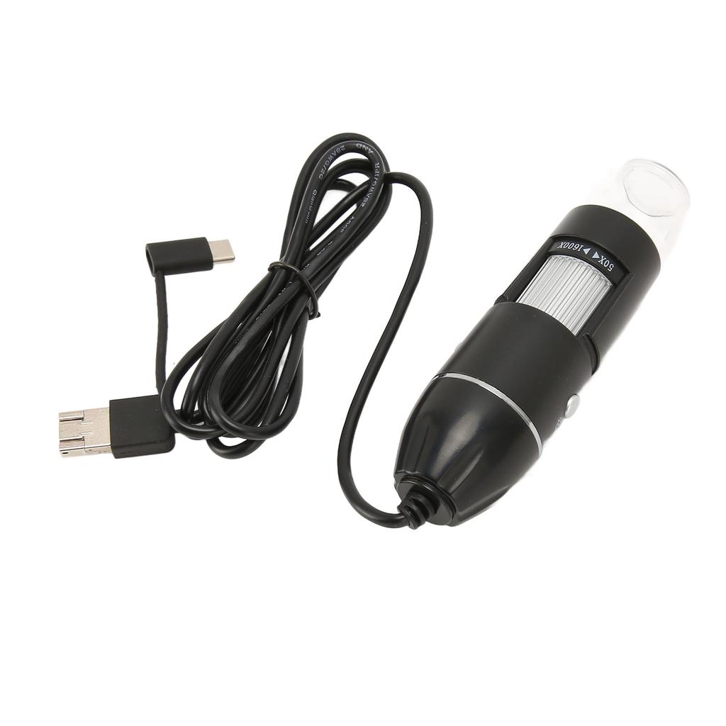 Цифровой микроскоп USB Type C Micro USB 3 в 1 Увеличение от 50X до 1600X 8 светодиодов Увеличительная камера