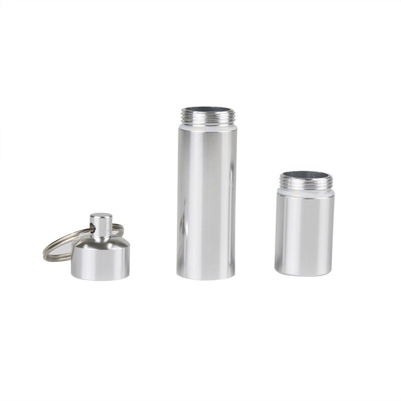 Водонепроницаемый портсигар серебристый из алюминиевого сплава, коробка для сигарет, держатель для таблеток, зубочисток, капсул с брелоком, мужской подарок