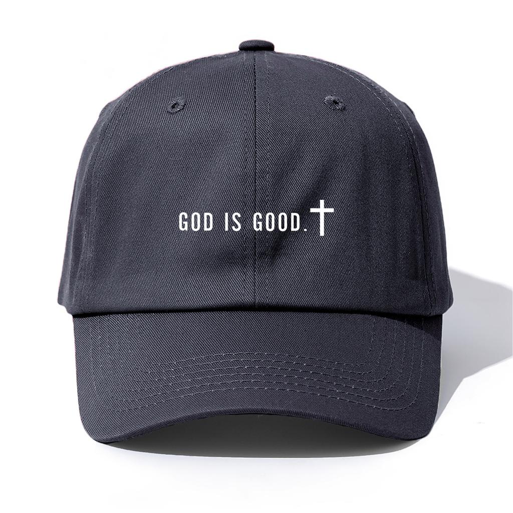 1 шт. Бейсболка с принтом «GOD IS GOOD» для взрослых, Минималистичный ретро-стиль, Повседневная, Мягкая, Регулируемая, Кепка-папа, Идеально подходит в качестве подарка