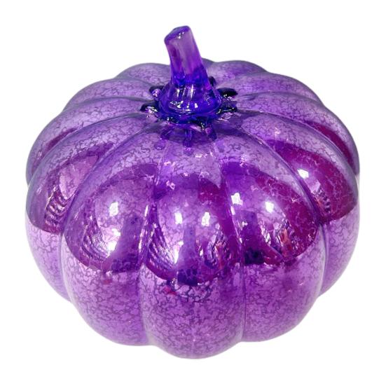 LED Glass Pumpkin Lantern with Smart Timer 10 Warm LEDs Battery-Powered Automated Pumpkin Light Halloween Decoration