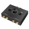 Bi-Directional Audio Switcher RCA Audio Adapter with Mute Button 2 in 1 out/1 in 2 out RCA Stereo Audio Switch for Speaker